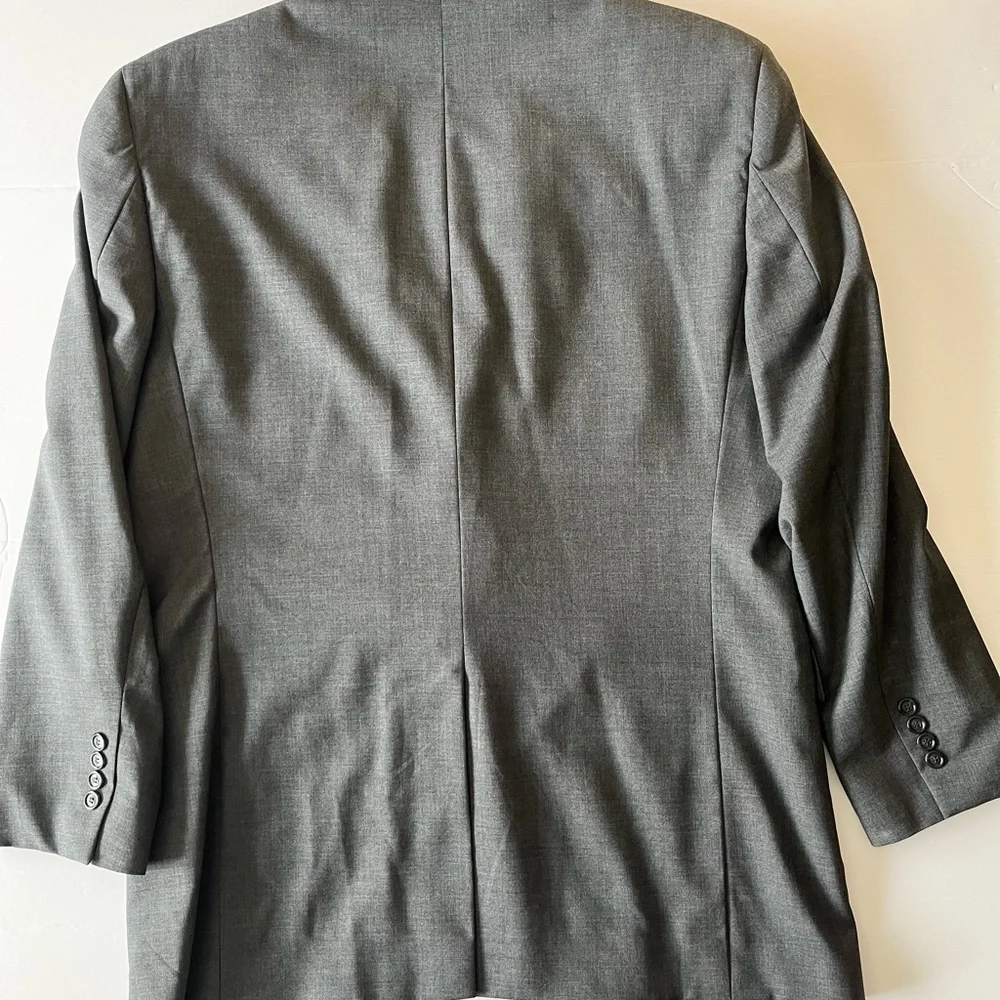 JoS. A. Bank Blazer Men's 46L Gray Sport Coat Jacket 100% Wool Lined 2 Button‎